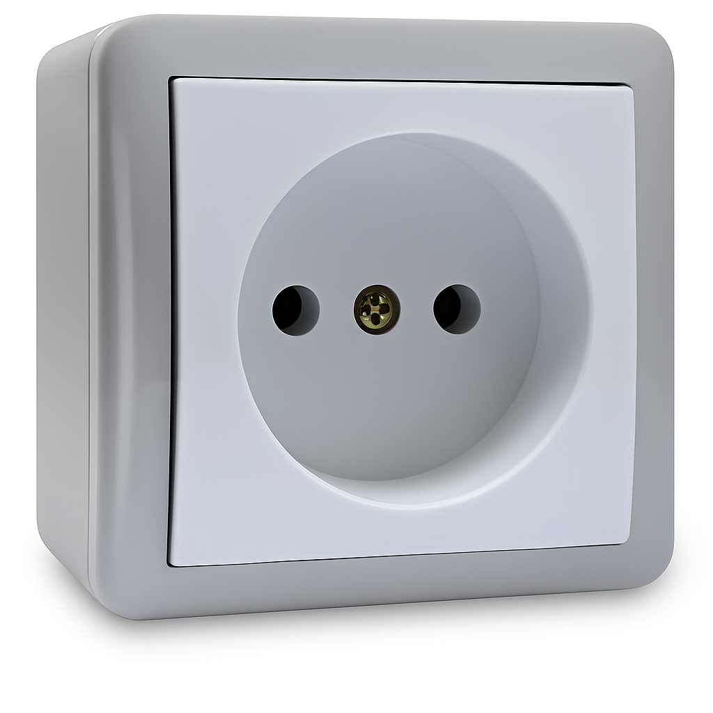 پریز ساده با مغزی پلی کربنات روکار پارت